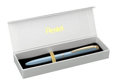 Pentel zselés rollertoll prémium fém EnerGel pastell kék 0,7 mm - fekete tintával + ajándék kék tollbetéttel